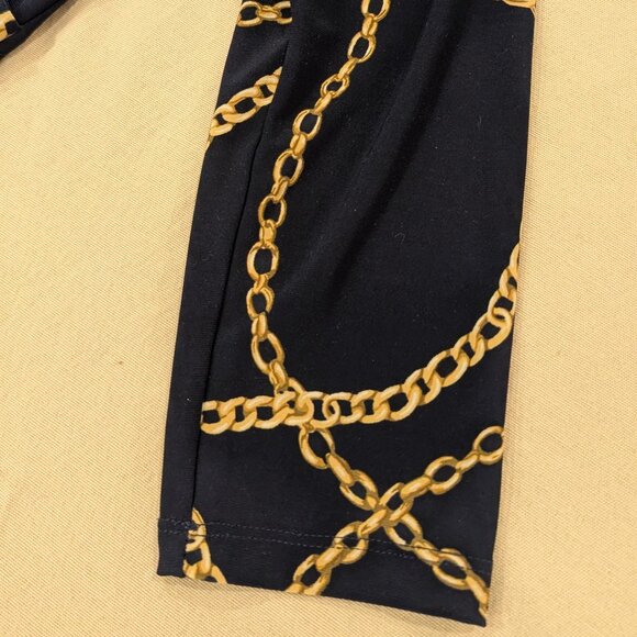 Ralph Lauren Navy Equestrian Chain Print Old Money Wrap Dress - Women's sz 8 - Picture 6 of 14